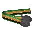 Double Offset Racing Stripe Seatbelt Guitar Strap on Green