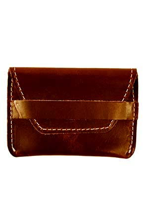 Chestnut Brown Leather Fulton Flap Wallet - LPPFCB