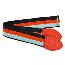 DOUBLE OFFSET Racing Stripe Seatbelt Guitar Strap on Black