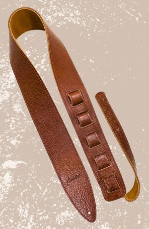Rustic Pebble Leather Guitar Strap in Brown