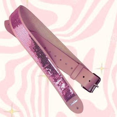 Pink Sequin Guitar Strap