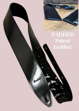 Patent Leather -PADDED- Torpedo Guitar Strap